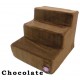 Chocolate Three Steps Stairs for Older Pets