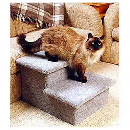 2-step Carpeted USA Wooden Cat Steps