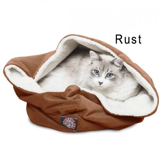 Soft Bed for Cats in Rust Color