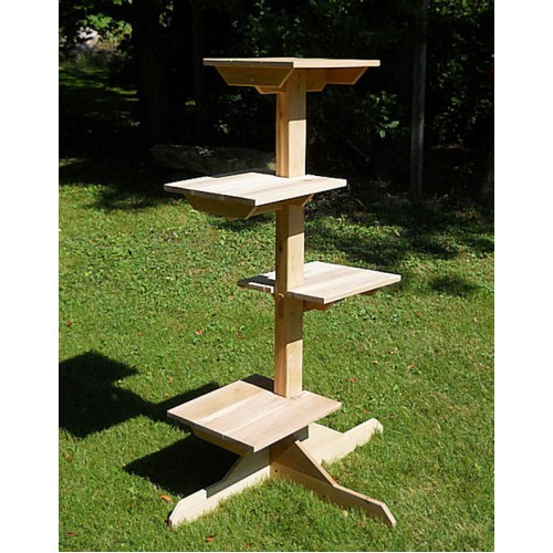 4 Level Cedar Cat Tree for Outdoor Cats