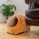 Brown cat bed dome