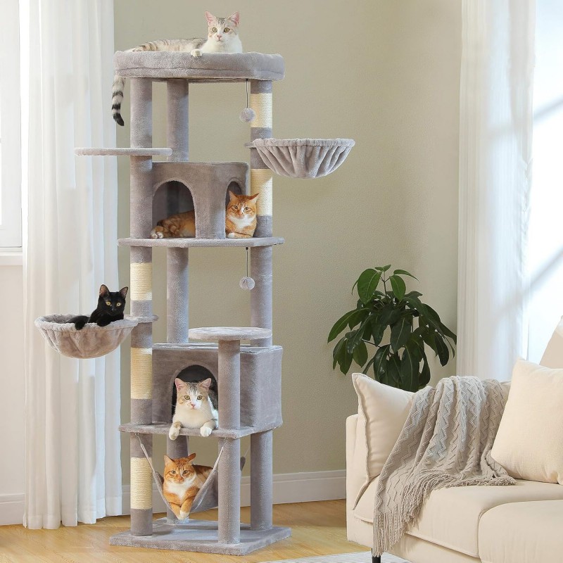 71" Cat Condo with Hammock & Two Hanging Baskets 71" Cat Condo with Hammock & Two Hanging Baskets