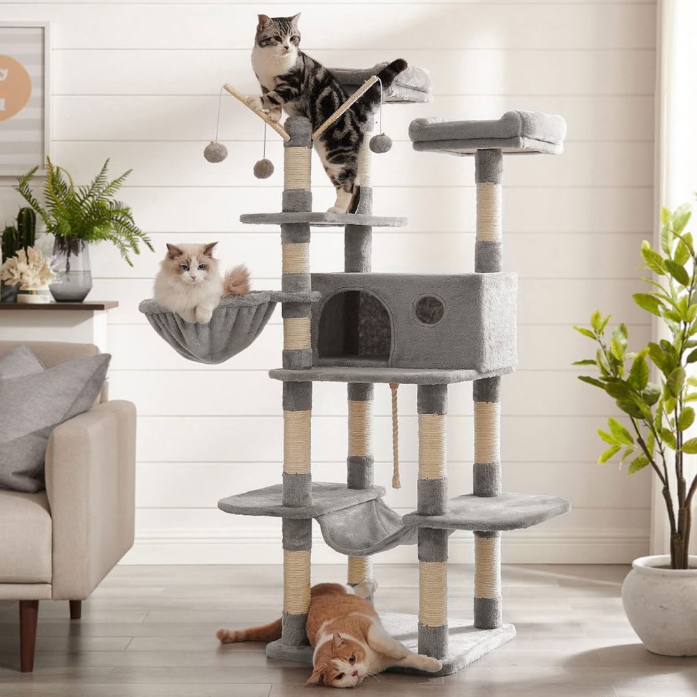 Cat Climber with Large Condo, Hammock & Basket