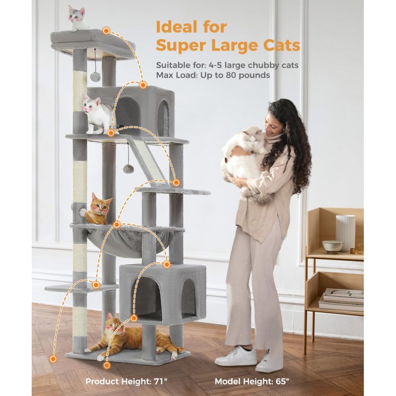 Heavy duty cat tree for multiple cats