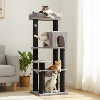 Heavy Duty Cat Condo for Big Cats with Hammock