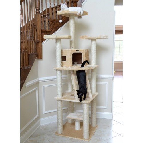 80" Tall Faux Fur Cat Tree