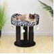 Zebra Print Cat Scratcher Bed for Big Senior Cats