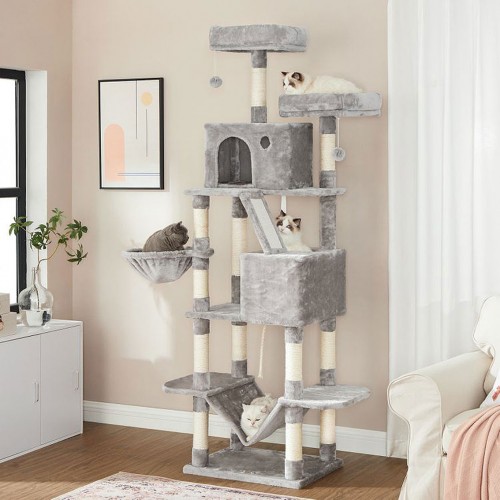 Large Cat Tower with Hammock & Two Condos Large Cat Tower with Hammock & Two Condos