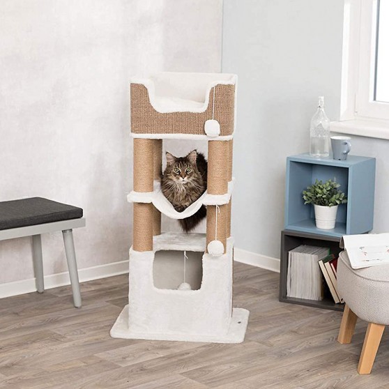 Plush Cat Tree for Large Cat with Hammock