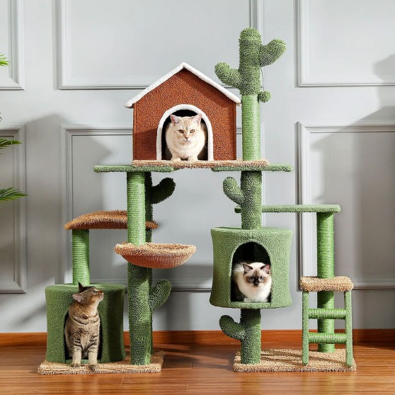 Cactus cat tree house