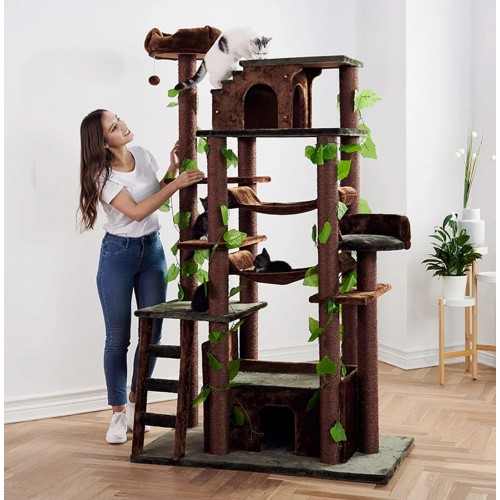 Extra Wide Cat Castle Tower with Two Hammocks Extra Wide Cat Castle Tower with Two Hammocks