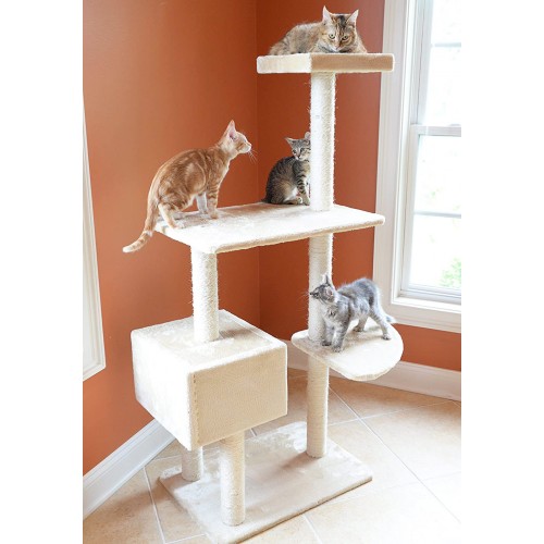 Kitty Scratching Tree House with Bed & Perch