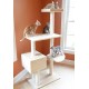 Cat tree house with sisal scratching posts in Beige