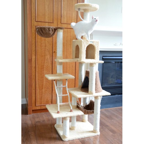 Large Cat Tower with House, Hammock & Ladder
