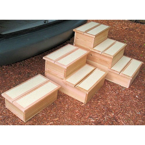 Cedar Pet Steps for Indoor and Outdoor
