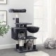 Mini cat tower for old cats in dark gray