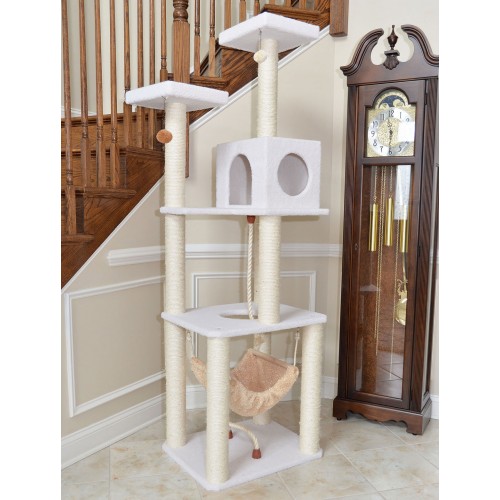 Tall Cat Climbing Tree with Hammock and Sisal Scratching Posts