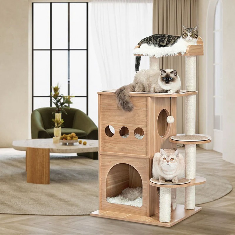 Modern Wood Cat Condo for Large Cats