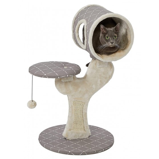 Cat tree furniture with scratching pad