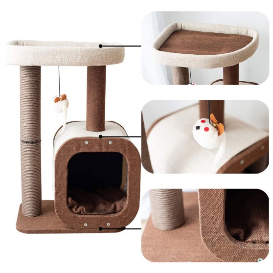Eco-friendly Small Cat Condo with Large Bed
