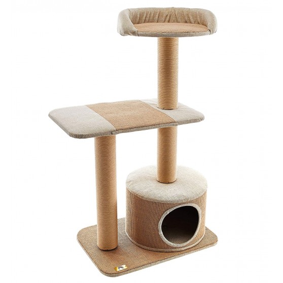 Eco-friendly cat tree with condo & soft bed