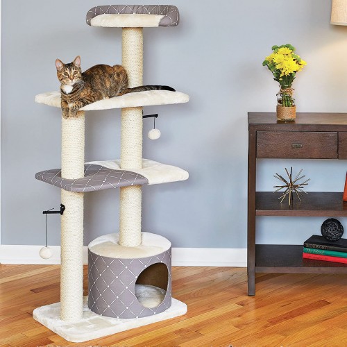 Kitty Scratching Tree with Cubby Retreat