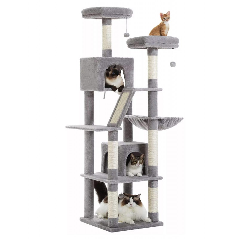 Light gray cat activity center