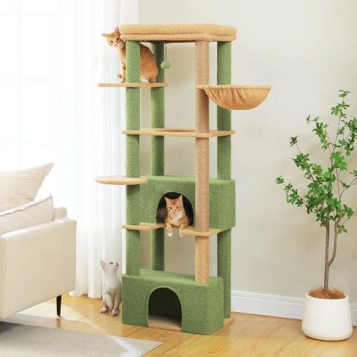 Tall/Narrow Cat Tower for Big Cats with Two Condos Tall/Narrow Cat Tower for Big Cats with Two Condos