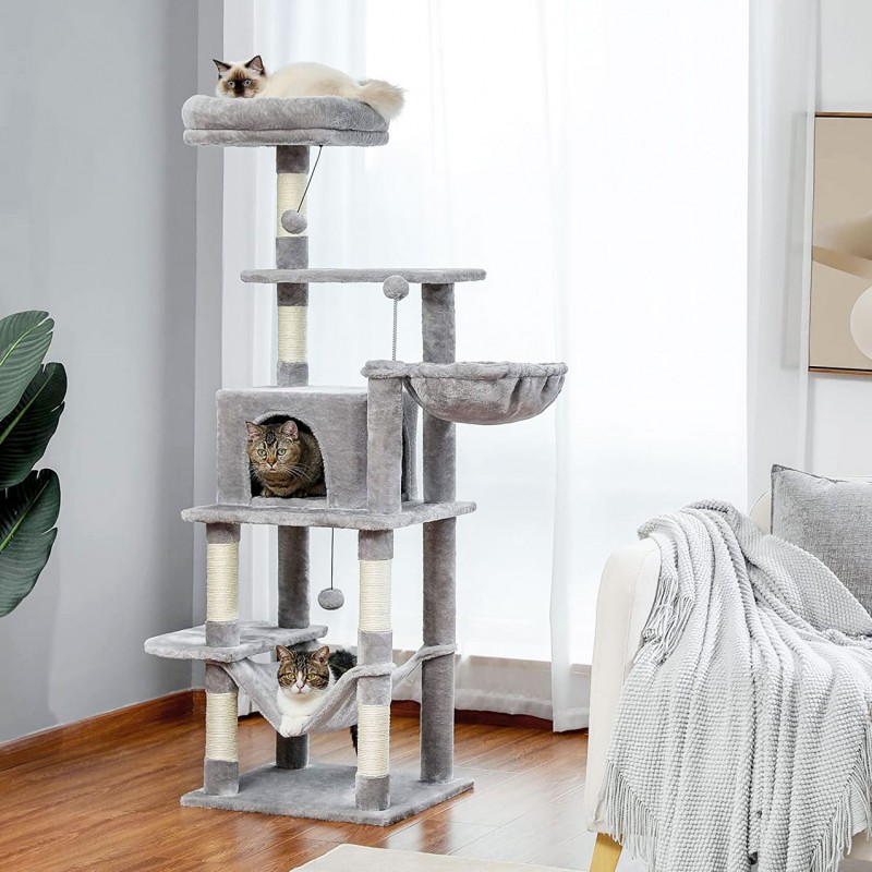 Kitty Climbing Frame with Condo, Hammock & Hanging Basket