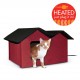 Heated double cat house in red