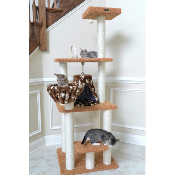 Kitty cat tree in deluxe brown covering