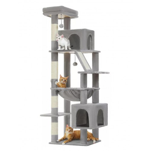 Large Cat Tower with Hammock for Multiple Indoor Cats  Large Cat Tower with Hammock for Multiple Indoor Cats