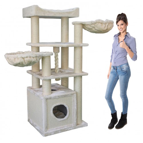 Luxury Cat Tree for Maine Coon Cats in Beige Luxury Cat Tree for Maine Coon Cats in Beige