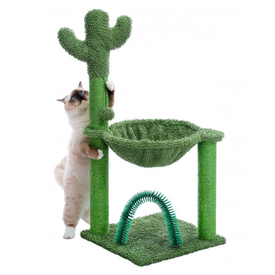 Mini cactus cat tree with hammock