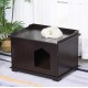3-in-1 Modern Furniture for Cat Litter Box in Dark Brown