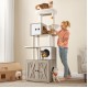 Cat Litter Box Tower with Two Condos & Hammock