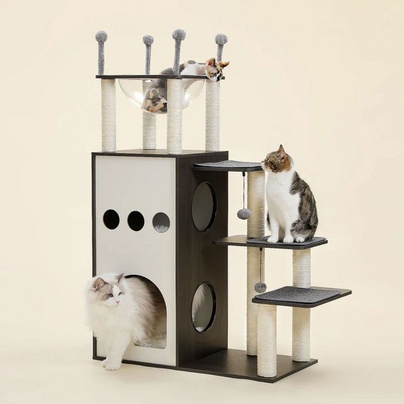 Modern cat stand in Black/White