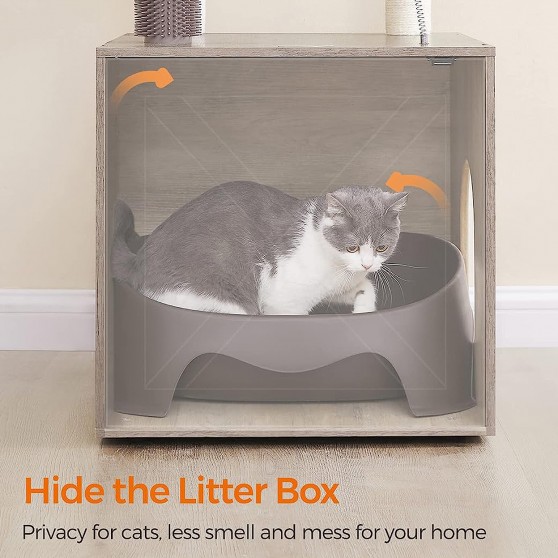 Modern tree for hiding cat litter box