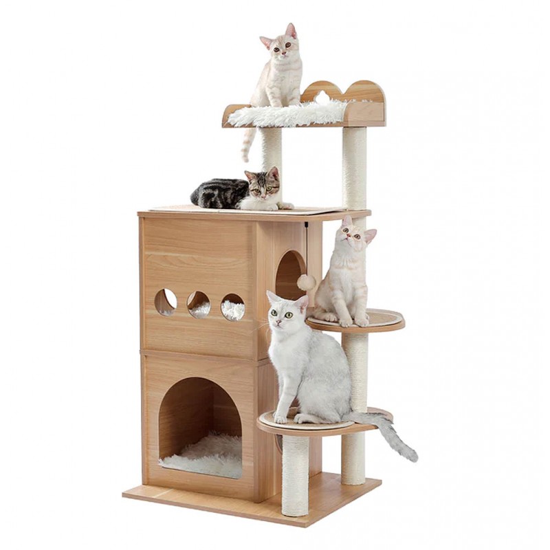Modern cat tree for big cats in Beige