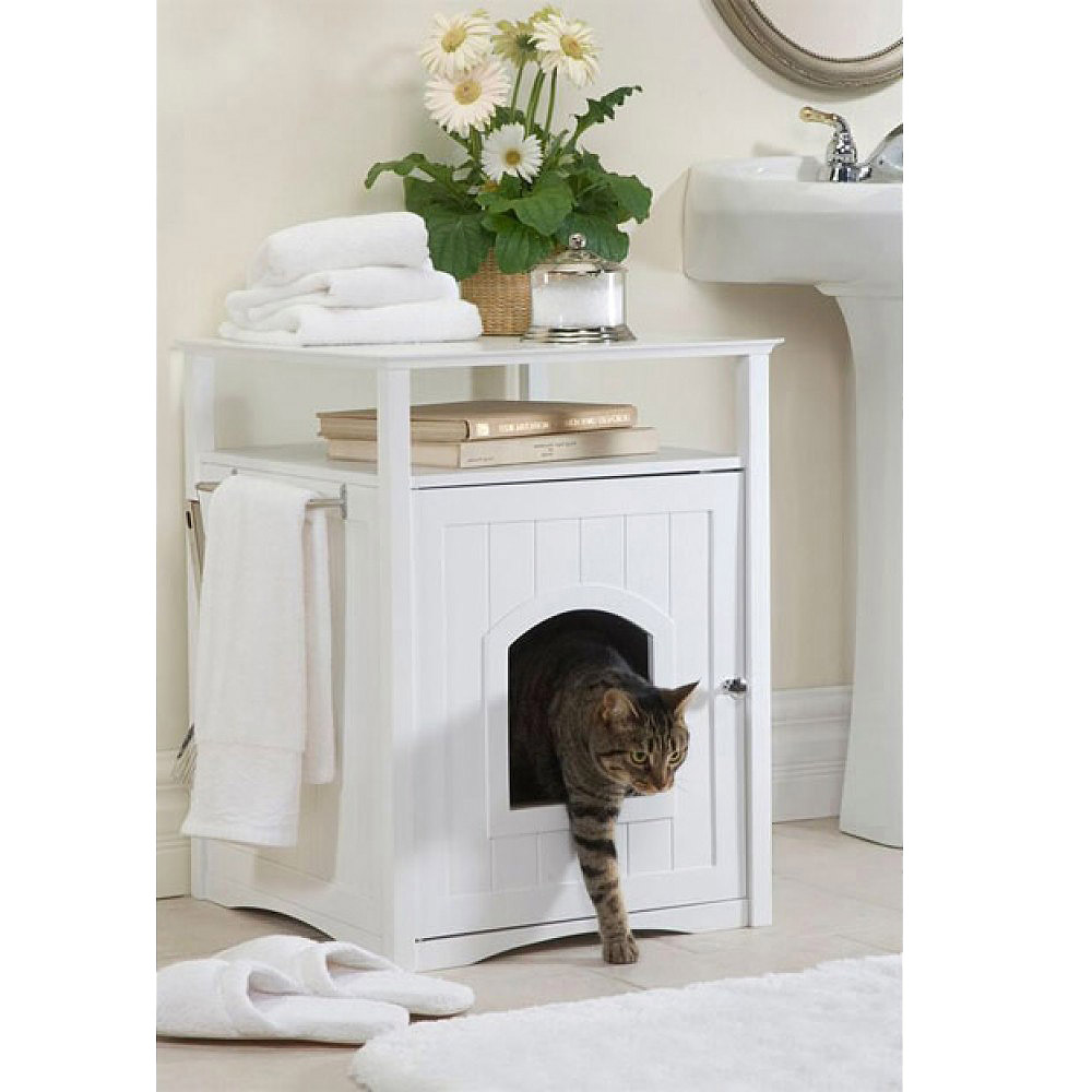 Cat Litter Box Furniture Night Stand for Hiding Litter Box Mess