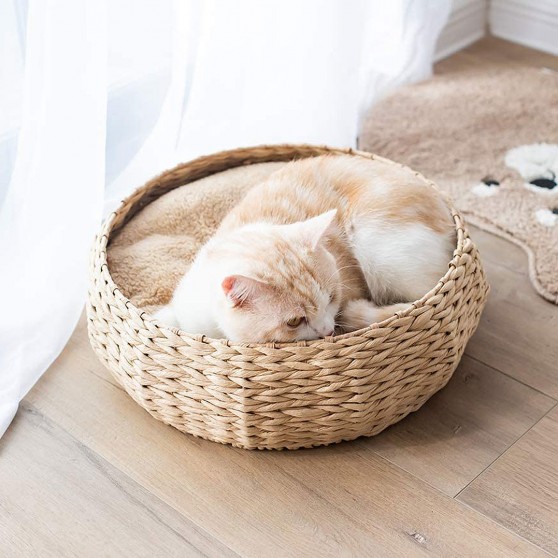 Eco-friendly Paper Rope Cat Bed with Soft Cushion