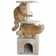 Small Cat Tree with House, Perch & 3 Sisal Scratching Posts