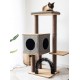 Contemporary Tower with Massage Arch for Medium-sized Cats