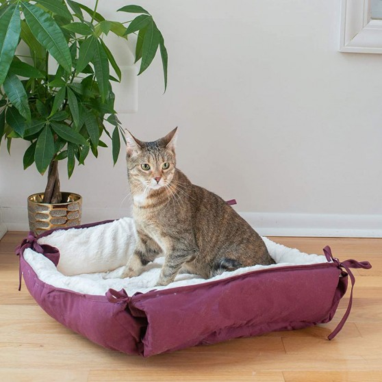 Soft Fabric Reversible Cat Bed