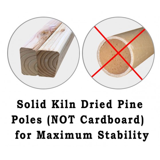Solid wood postSolid wood post for maximum stability