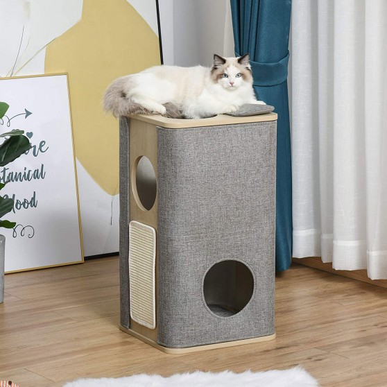 Cat condo with removable covers in Beige