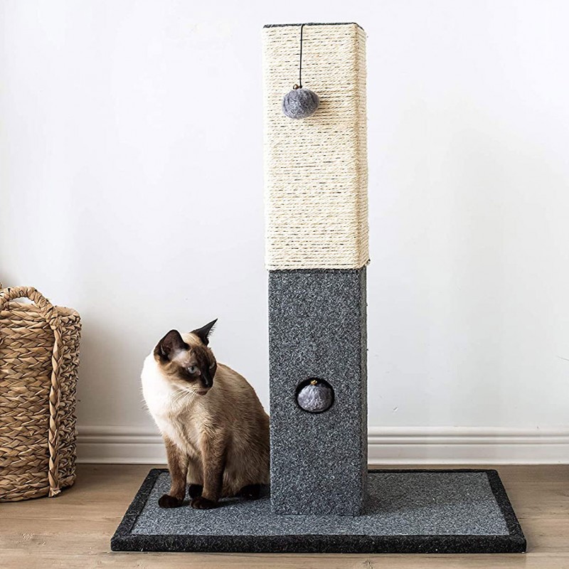 Large Sisal Cat Post with Two Play Balls Large Sisal Cat Post with Two Play Balls