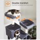 Two very plush cat perches on top