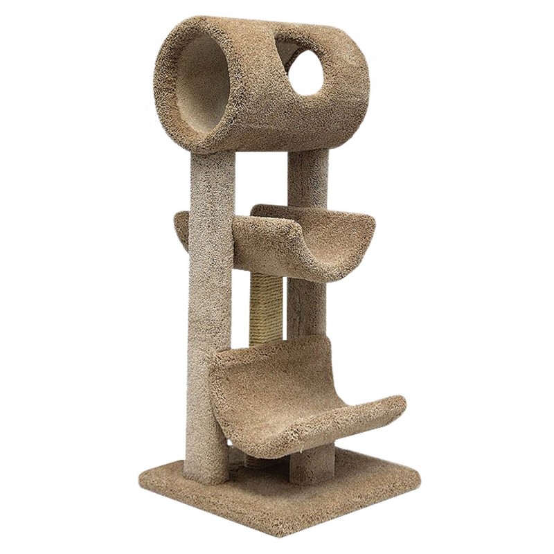 USA Carpet Cat Tree for Big Cats with Wooden Poles