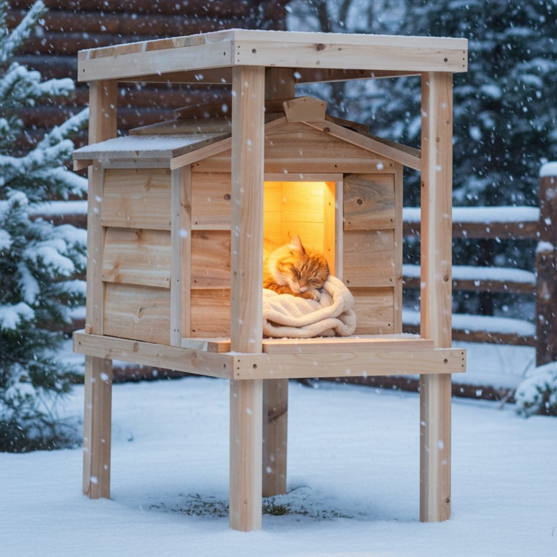 Warm shelter for outside cats for winter